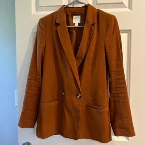 Burnt orange casual blazer